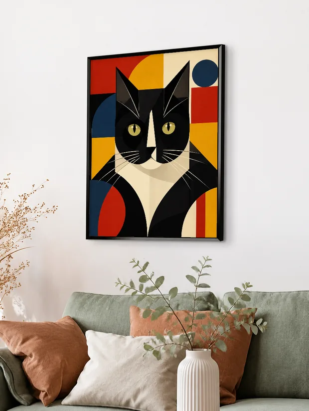 Bauhaus encadré, en situation dans un salon